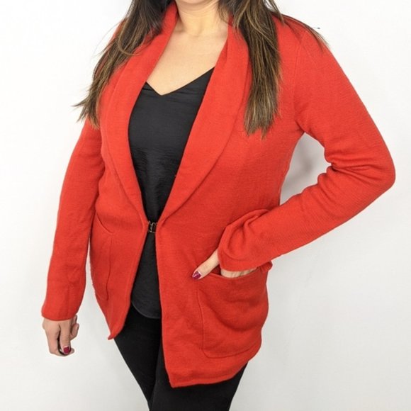 ANTHROPOLOGIE HWRE Long Sleeve Red Cardigan - Picture 4 of 6